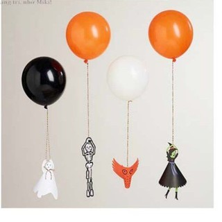 THANH LÝ NGHỈ BÁN - combo 10 Bóng cao su trang trí Halloween đủ mầu - bóng đen - bóng cam