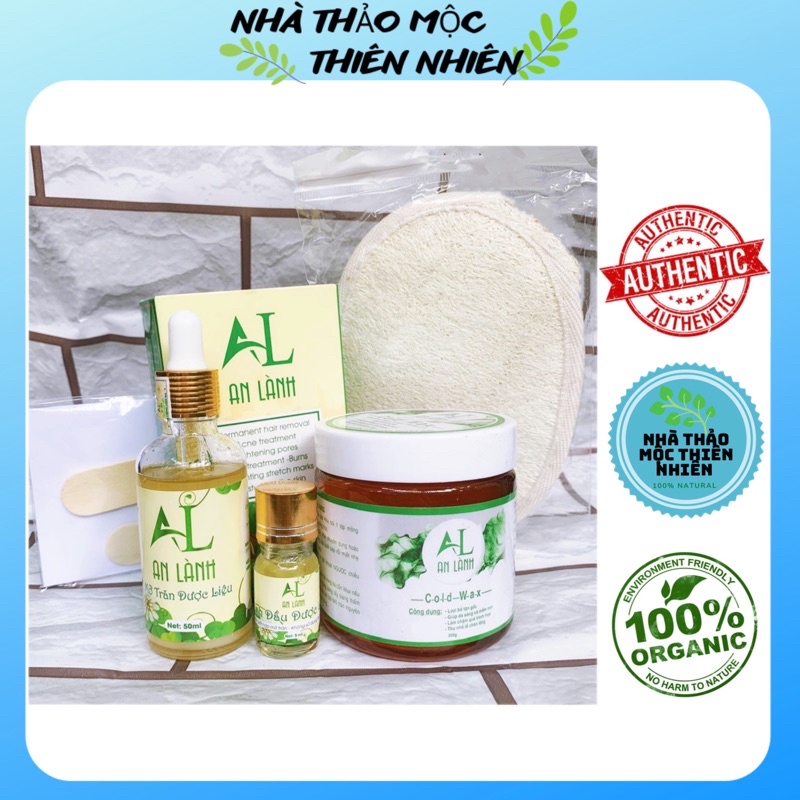 [Chính hãng] Combo wax mỡ trăn An Lành + bông tắm xơ mướp ( tặng kèm giấy que)