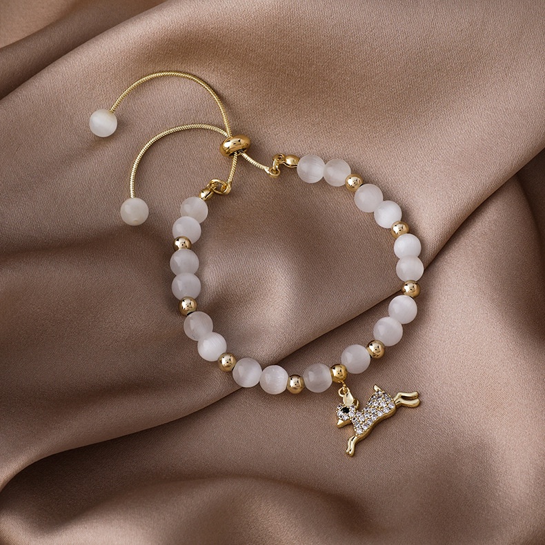 OIMG  Vòng Đeo Tay Chuỗi Hạt Đá Opal Cho Nữ