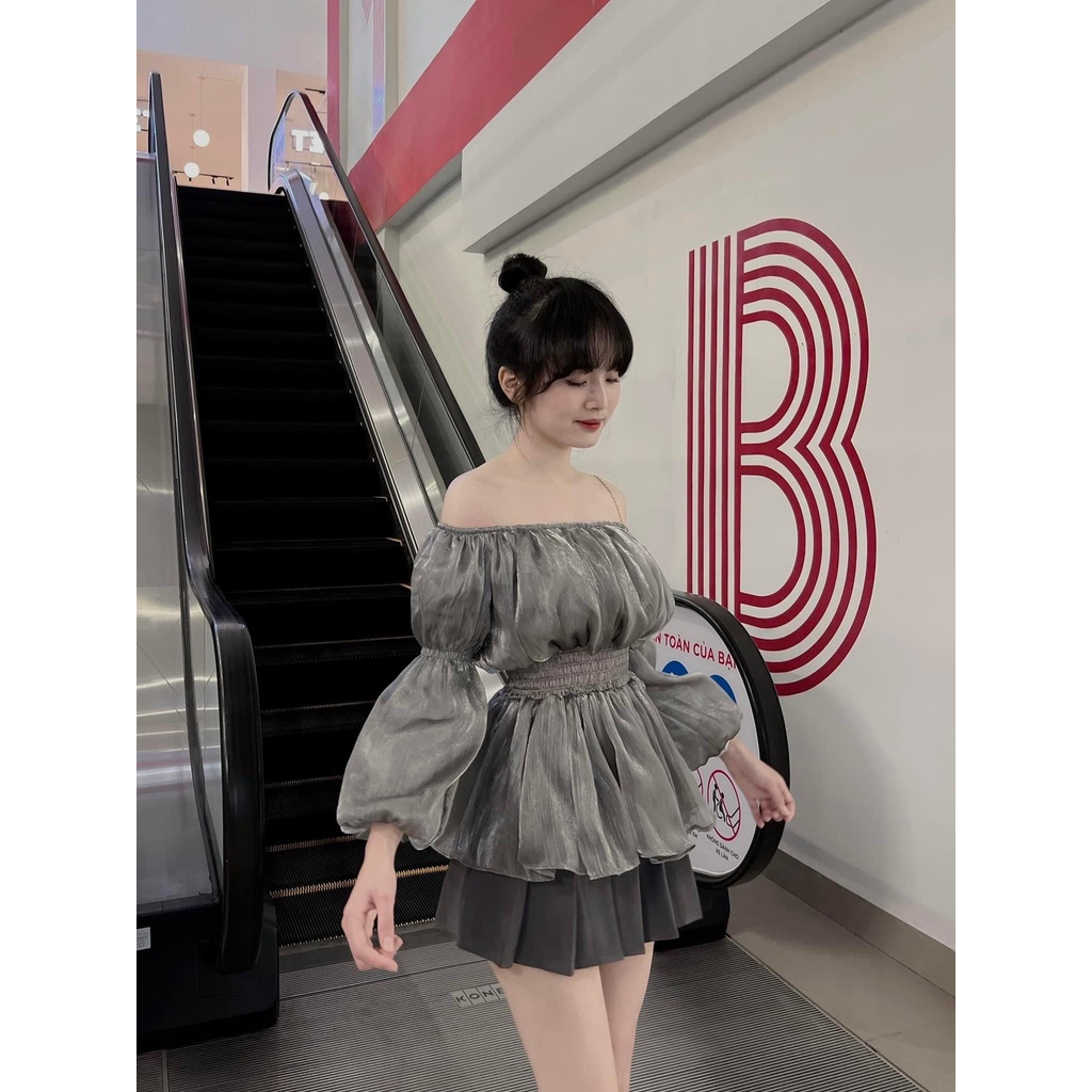 ÁO TRỄ VAI CHUN EO CHẤT VẢI XINH LUNG LINH - BIBO TOP