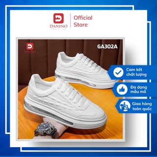 Giày sneaker nam thể thao đẹp tăng chiều cao GA302 da vân cá sấu hai màu đen trắng có bảo hành