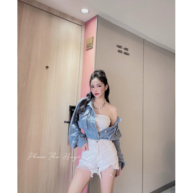 Chuyên sỉ_ Áo khoác jean dệt