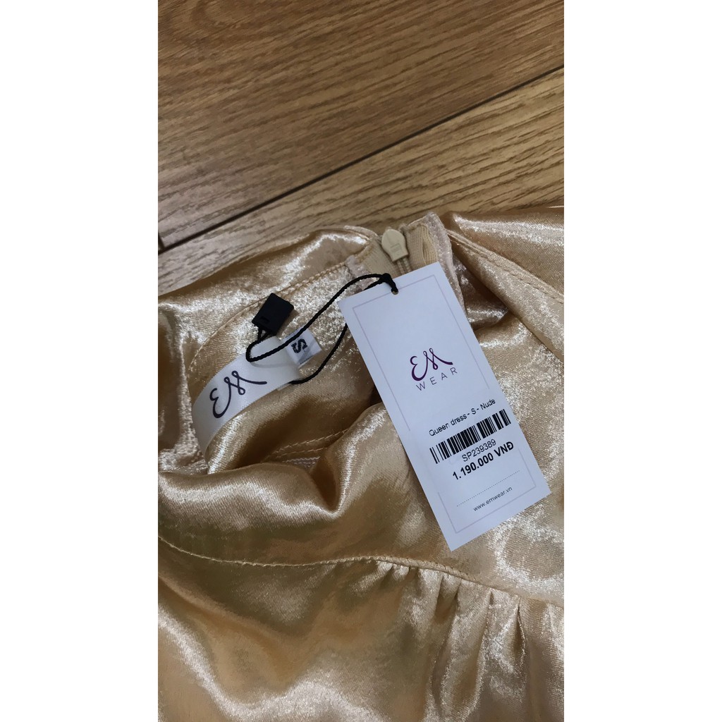 Váy 2 dây EMWEAR lụa satin Màu vàng - Nude