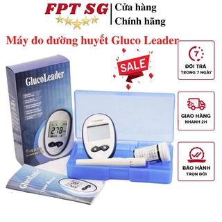 Máy thử đường huyết, Máy đo đường huyết Gluco Leader tặng kèm hộp kim chích và que thử - Dễ dàng sử dụng, Kết quả Nhanh