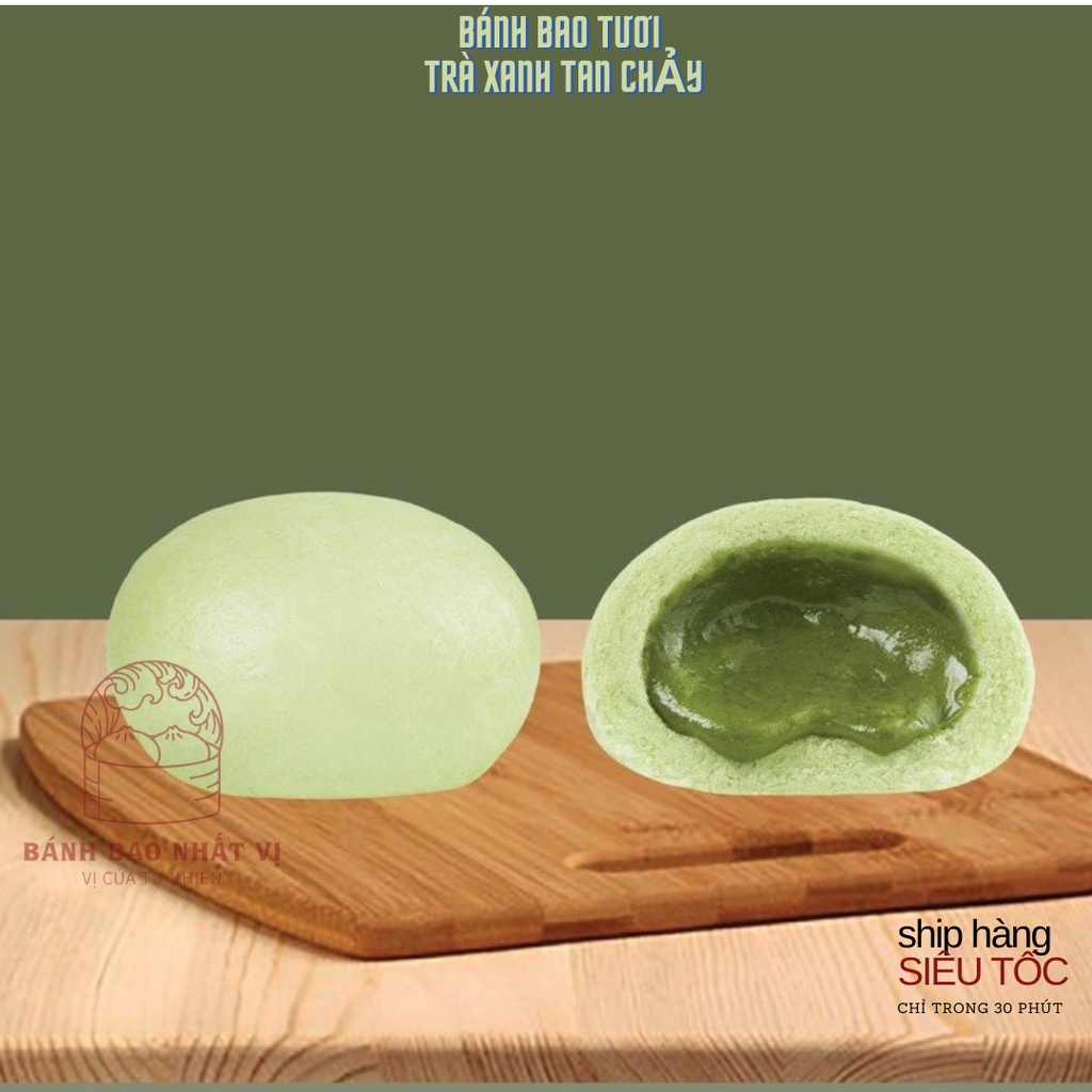 Bánh Bao Tươi Trà Xanh Bột Lá Dứa