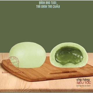 Bánh bao tươi trà xanh bột lá dứa