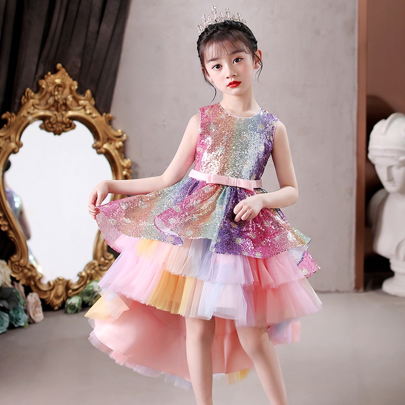 DC6 Size110-160 (14-45kg) Đầm công chúa cao cấp (Đầm voan xoè 3 tầng vải lụa dự tiệc đám cưới) hàng quảng châu