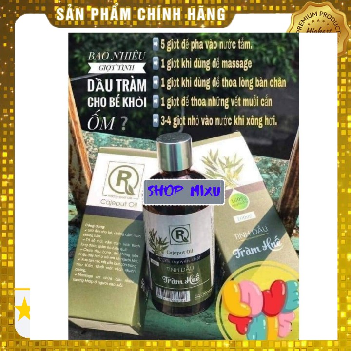 [Free ship - 100ml - Loại tốt nhất] Tinh Dầu Tràm Huế nguyên chất cao cấp nhiều tác dụng cho bé và gia đình