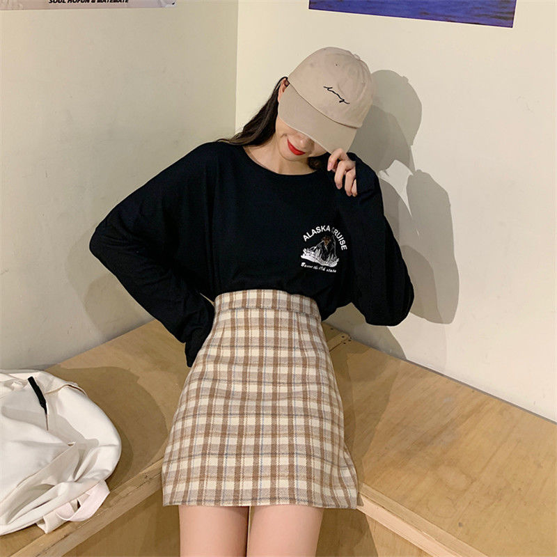 Chân Váy Chữ A Họa Tiết Caro Thời Trang Quyến Rũ Cho Nữ