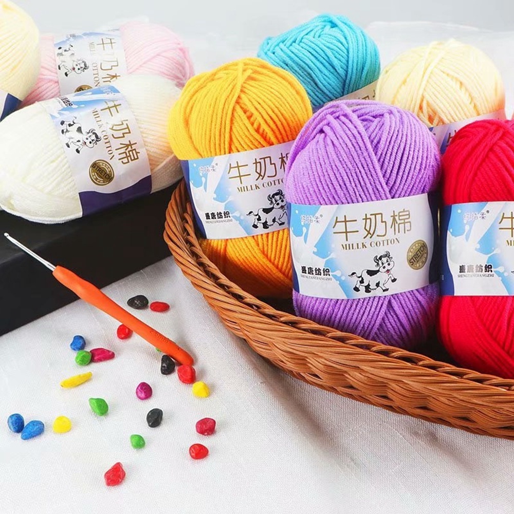 Cuộn Len Sợi Cotton 5ply 50g Dùng Để Đan Len / Đan Áo Quần
