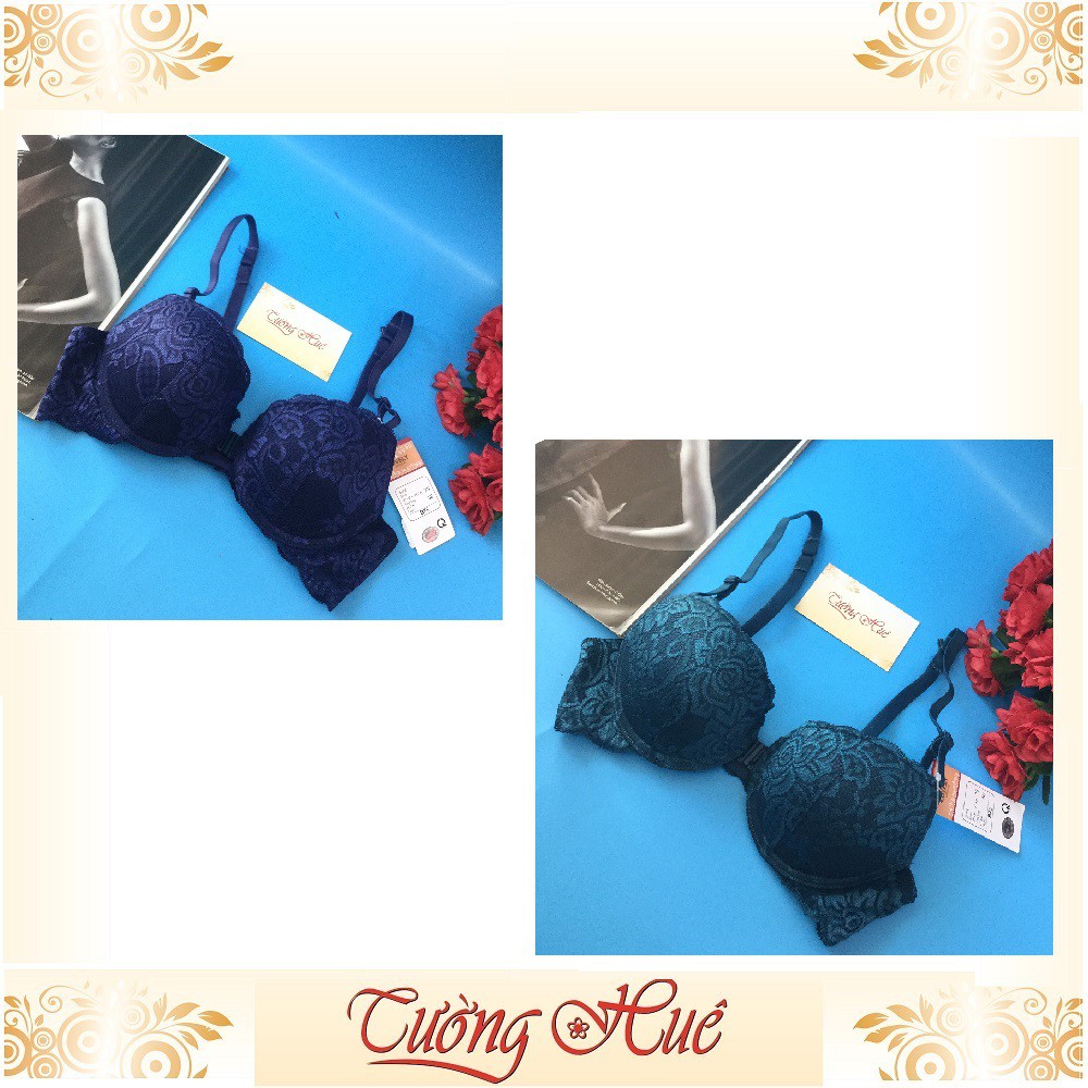 Áo lót nữ Lovely 303 ren nâng ngực cúp bầu ngang cài trước.