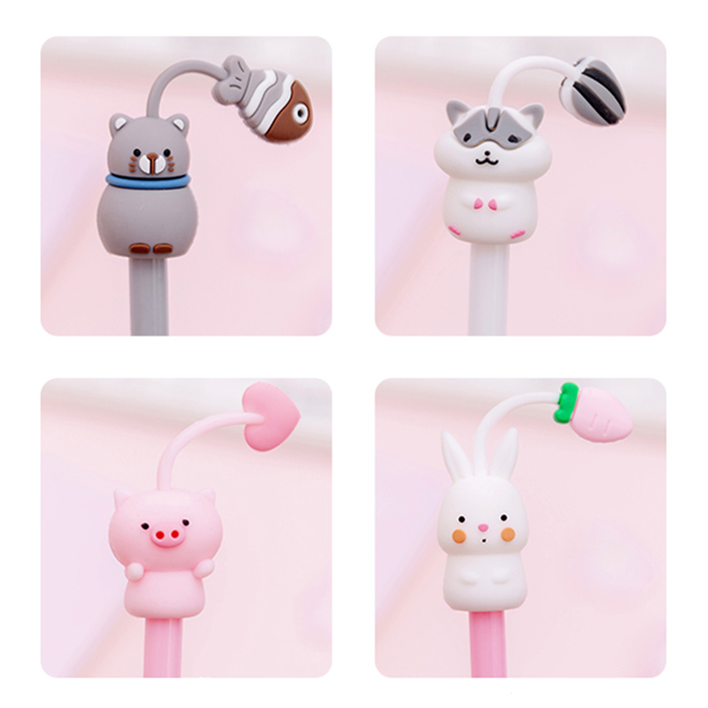 Set 4 Bút Mực 0.38mm Hình Động Vật Dễ Thương Cho Học Sinh