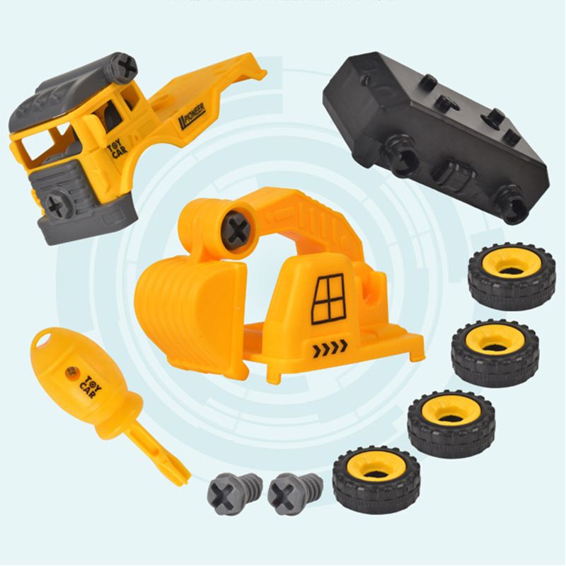 Set 4 Đồ Chơi Lắp Ráp Xe Tải DIY Cho Bé