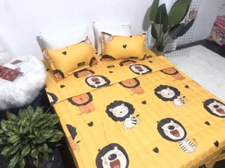 Bộ 5 món hè cotton poly mẫu Sử Tử Vàng