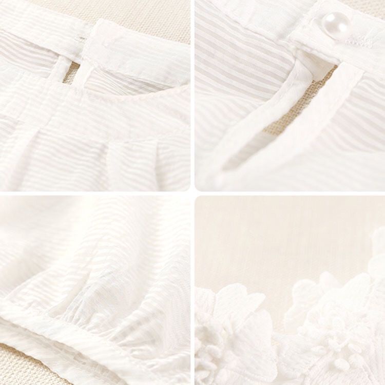 Áo Sơ Mi Chiffon Tay Lửng Hở Vai Họa Tiết Hoa Thời Trang Mùa Hè Cho Nữ