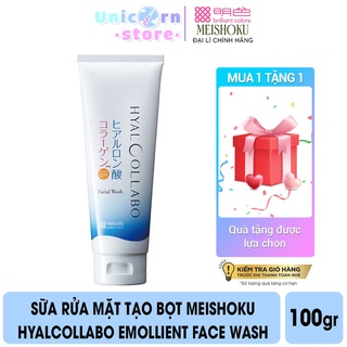 Sữa Rửa Mặt Tạo Bọt Meishoku Hyalcollabo Emollient Face Wash 100g