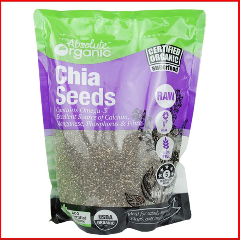 [HẠT CHIA] Hạt Chia Úc Absolute Organic - Hàng Chuẩn - Túi 1Kg