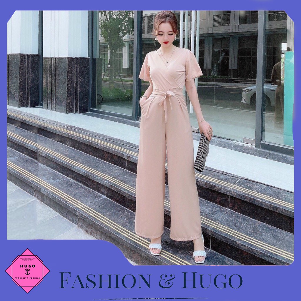 Bộ Thiết kế JUM áo liền quần, cổ áo chữ V sang chảnh ✦ Ống quần xuông mẫu HOT HIT siêu đẹp, siêu xịn ღ