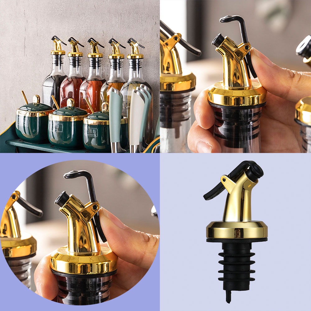 Đầu rót kèm nắp đậy cho chai nước sốt bằng Silicon sáng tạo tiện dụng cho nhà bếp