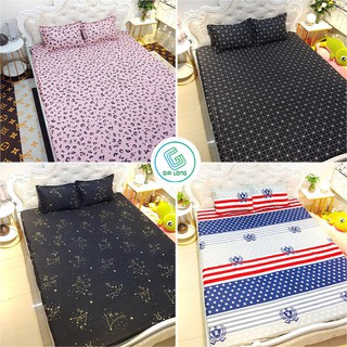 Bộ ga gối 💖2m💖 drap giường poly, ga trải giường + 2 vỏ gối nằm đơn giản Gia Long Home