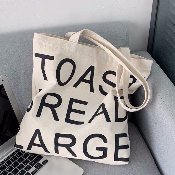 Túi tote vải canvas cao cấp Toast Bread Large khổ vuông phong cách Hàn Quốc