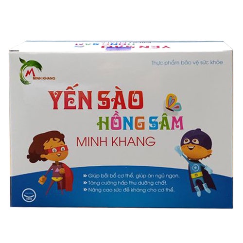 Yến Sào Hồng Sâm Minh Khang - Bồi bổ cho trẻ biếng ăn, chậm lớn, hay ốm vặt (Hộp 40 ống)