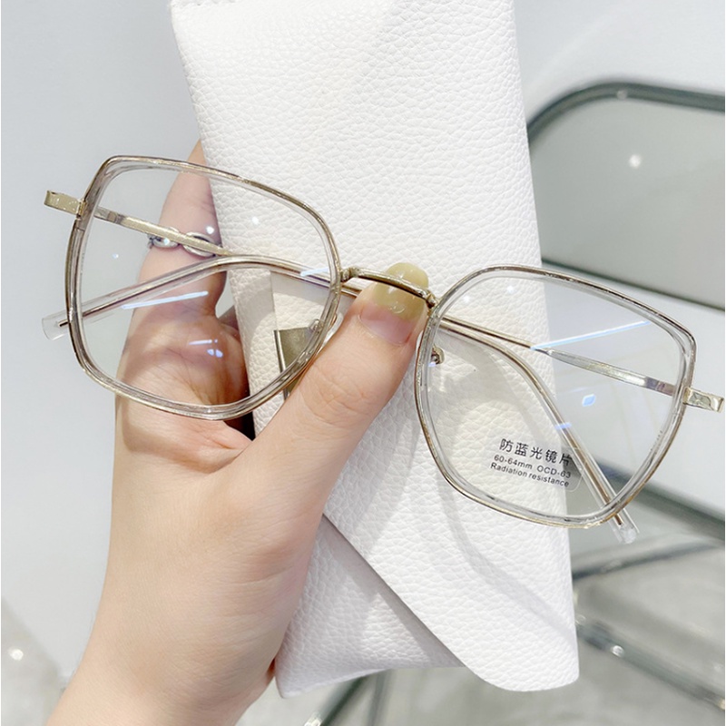 Mắt kính gọng kim loại chống ánh sáng xanh thời trang phong cách retro hàn quốc