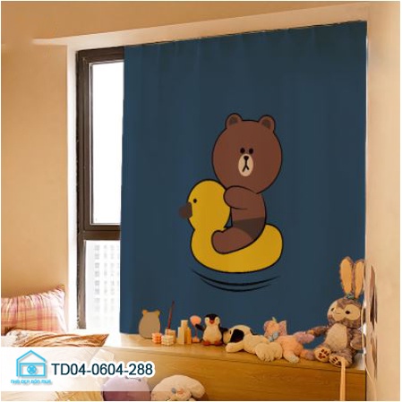 Rèm cửa sổ chống nắng tiện lợi Tín Phát Decor, rèm cửa dán tường dể giặt bst Gấu cute