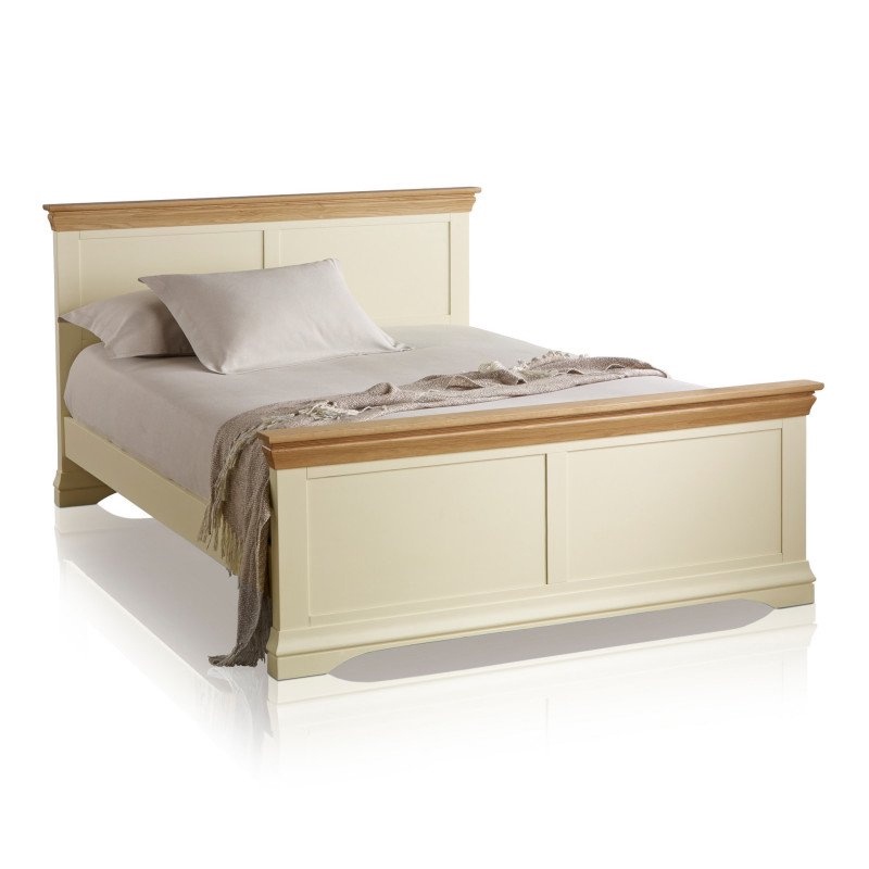 Giường ngủ gỗ sồi IBIE Country Cottage màu kem nóc sồi, tùy chọn kích thước