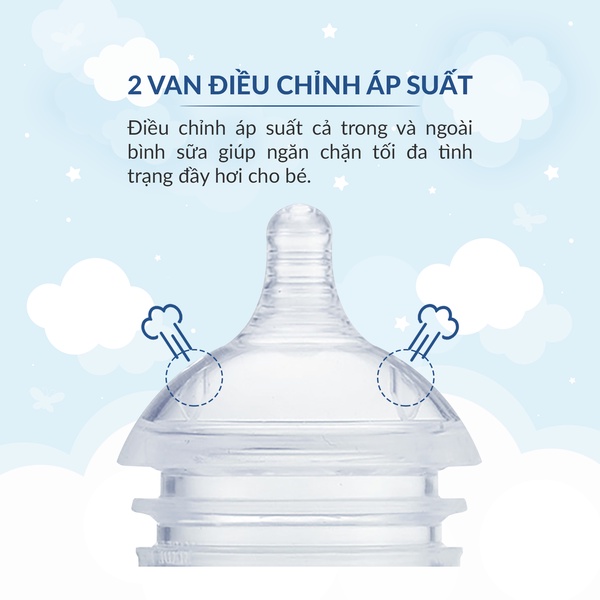 Núm ti bình sữa MAMACHI cho bé 1/2/3, núm ty silicone thay thế - Monnie Kids