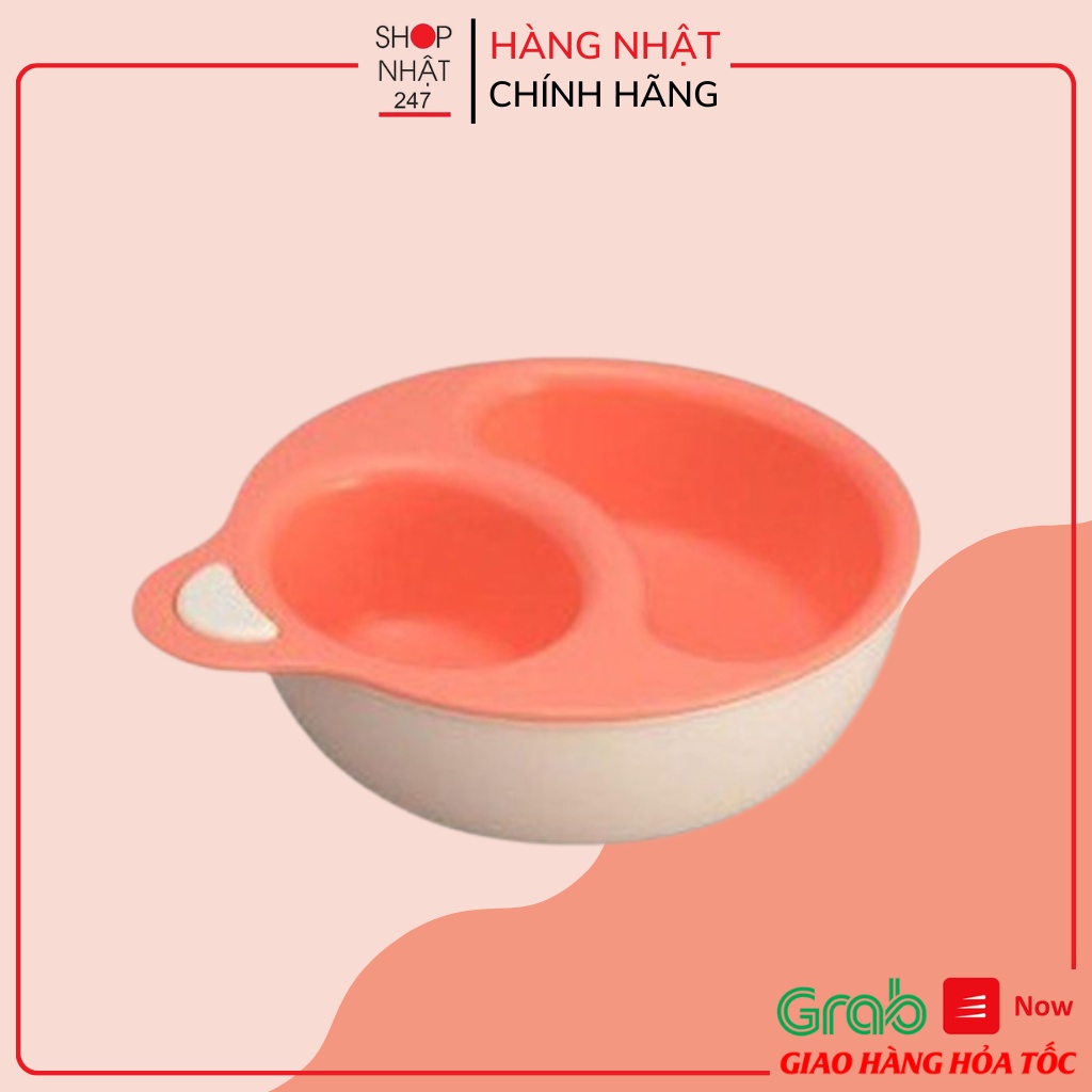 [Hỏa Tốc HN] Bát ăn chia ngăn cho bé INOMATA màu hồng Nội địa Nhật Bản