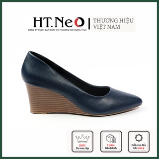 Giày công sở nữ - dép nữ đế xuồng HT.NEO da bò cao cấp siêu đẹp đế xuồng 7 phân dễ phối đồ, cực sang CS69