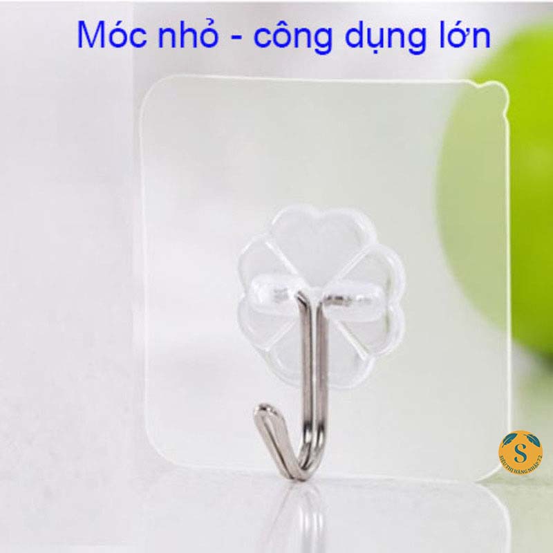 Móc dán tường 1k thần thánh siêu dính, trong suốt, chịu lực, bám dính tốt mọi bề mặt kích thước 6x6cm