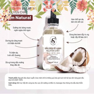 [SAMNATURAL] DẦU DỪA ÉP LẠNH NGUYÊN CHẤT làm mềm da, dưỡng da, tẩy trang, không bết dính, không nhờn, thẩm thấu nhẹ