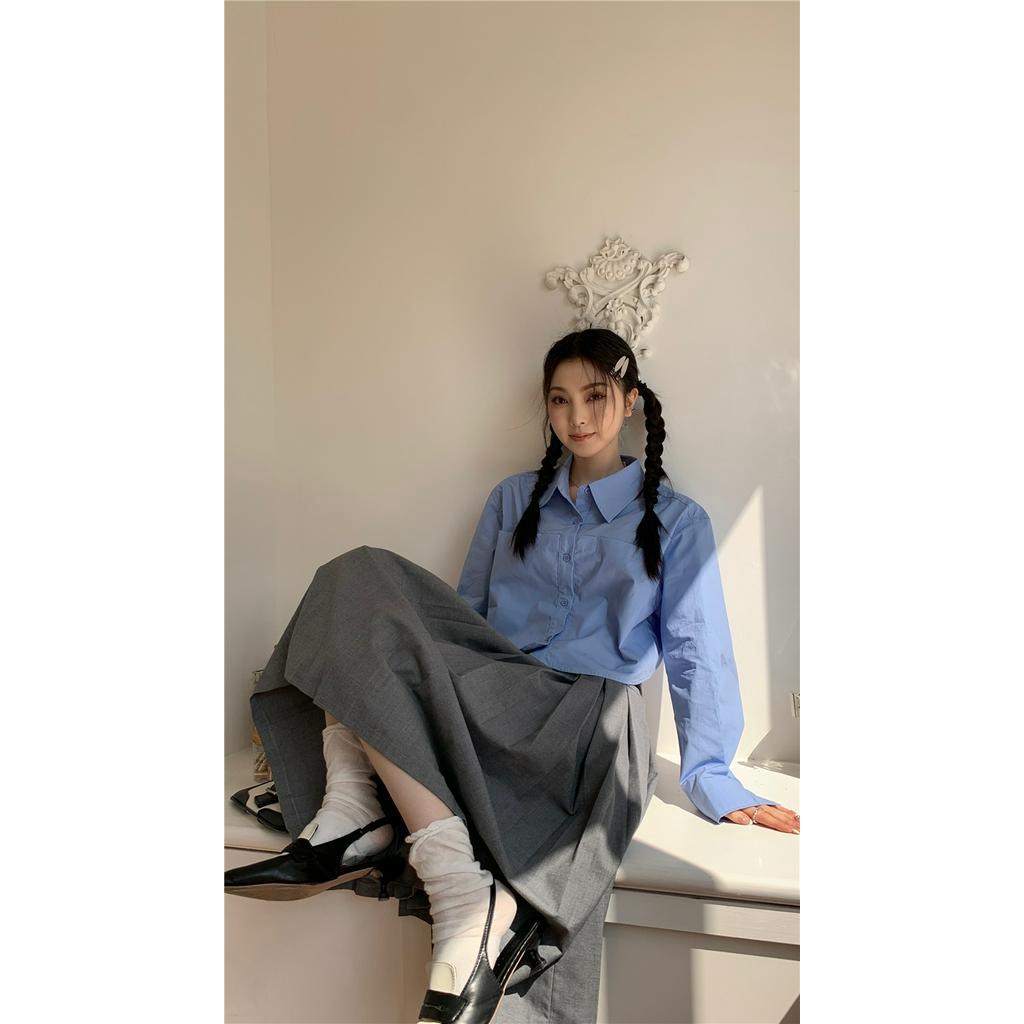 Áo Sơ Mi Ngắn Hở Eo Phong Cách Mới Dành Cho Nữ 61239