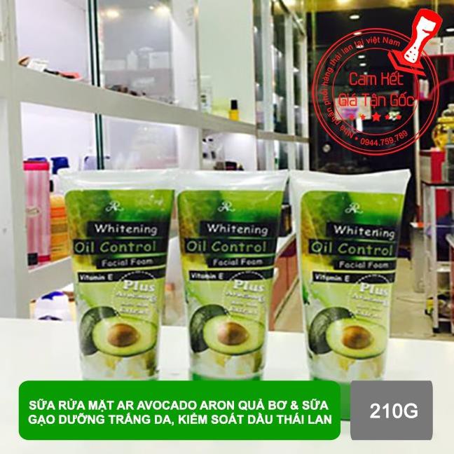 Sữa Rửa Mặt AR AVOCADO Aron Quả Bơ & Sữa Gạo Dưỡng Trắng Da, Kiểm Soát Dầu 210g - Thái Lan