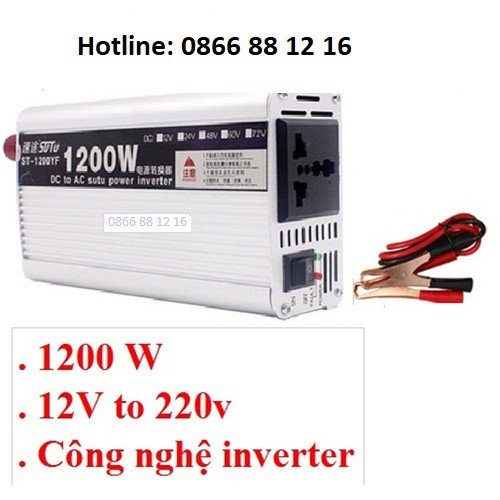 Bộ đổi nguồn 12V 220V - 1200w trắng