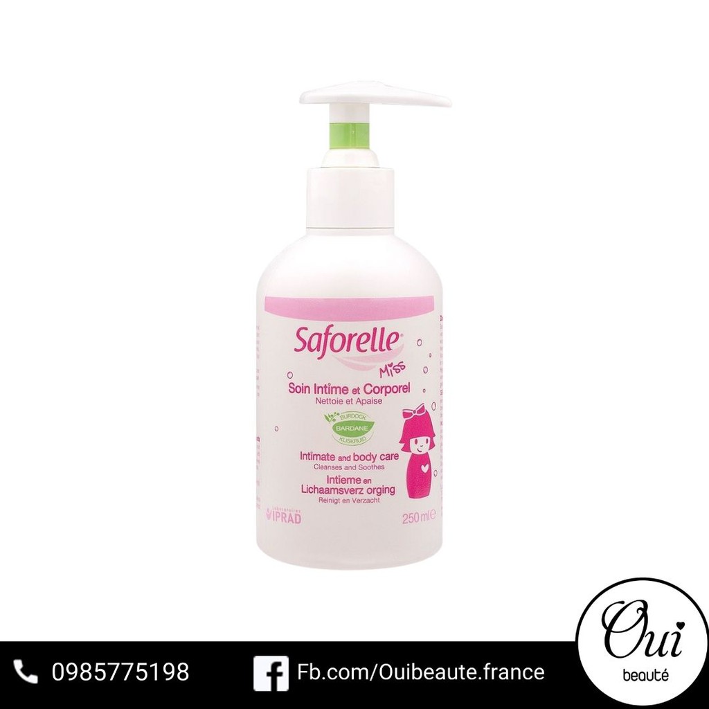 Sữa tắm, Dung dịch vệ sinh dành cho em bé Saforelle Miss 250ml và 500ml Ouibeaute