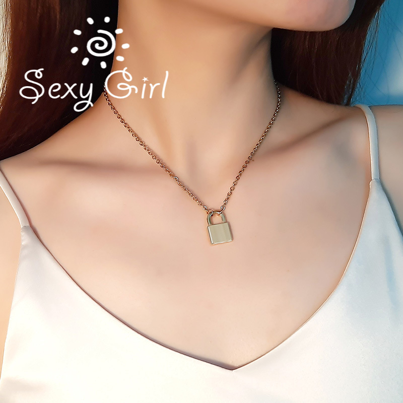 Fashionable pendant personalized Lock necklace for women Sexy Girl Jewelry