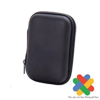 Hộp đựng tai nghe, dây sạc, usb đa năng hình chữ nhật 120x80mm ĐEN TRƠN