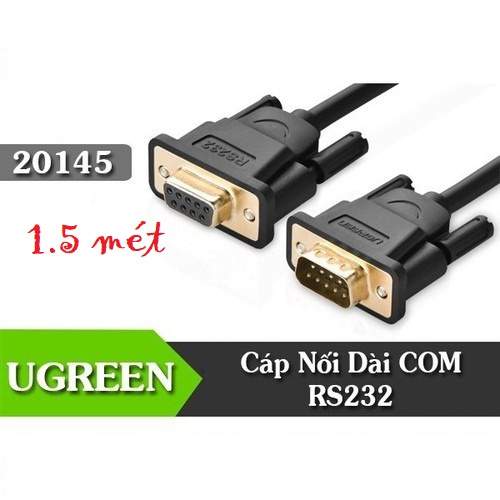 Cáp nối dài COM RS232 dài 1,5m 2m 3m 5m Com to Com  Ugreen 20145 20146 20147 20148 - Hàng chính hãng
