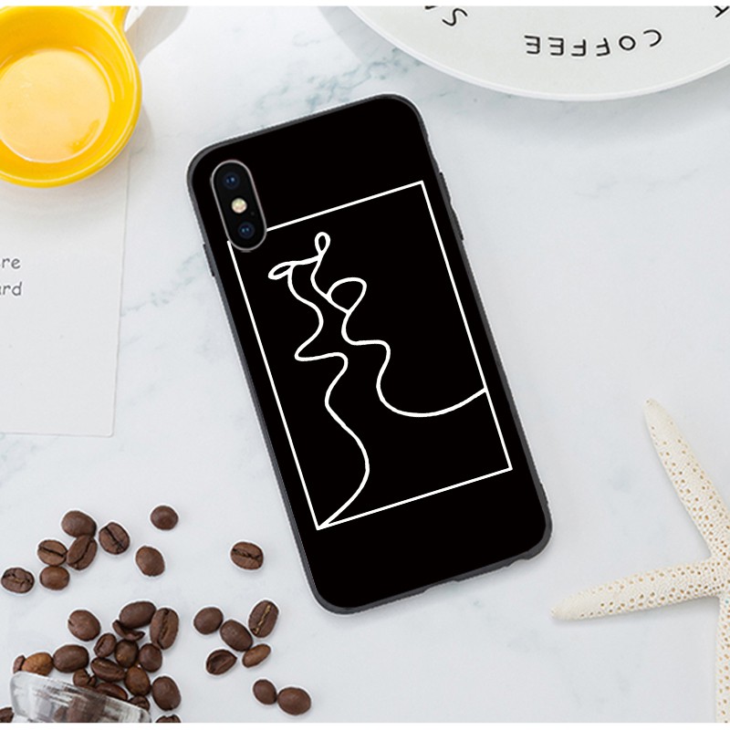 Ốp Điện Thoại tpu Mềm Họa Tiết Đơn Giản Sáng Tạo Cho iphone 6s 7 8 plus x xr 11 13 pro xs max 12 mini 14 pro max se2