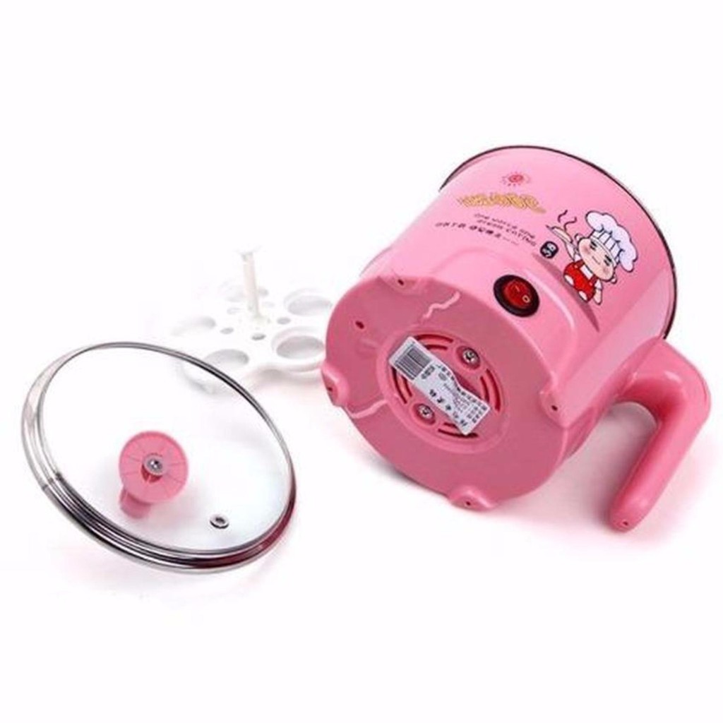 Nồi lẩu mini - ca nấu mì siêu tốc đa năng siêu tiện lợi 1.6L + Tặng kèm khay luộc trứng