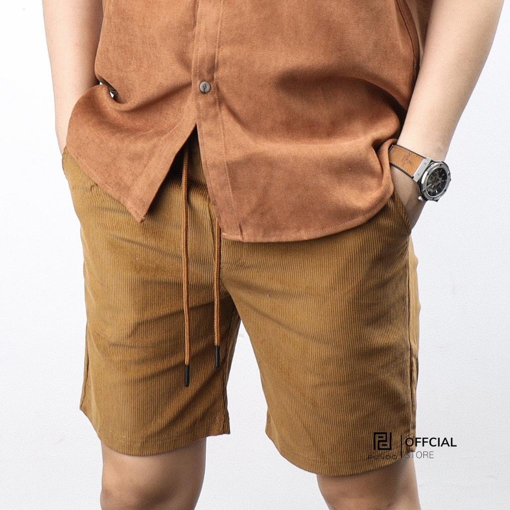 Quần short nam chất vải nhung tăm dày dặn, năng động, thoải mái PUNDO QSPD024