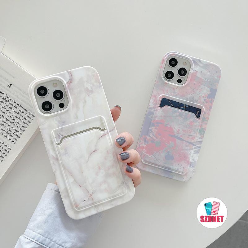 Ốp điện thoại imd mềm có ngăn đựng thẻ màu nước dành cho Iphone 11 12 13 Pro Max XR X