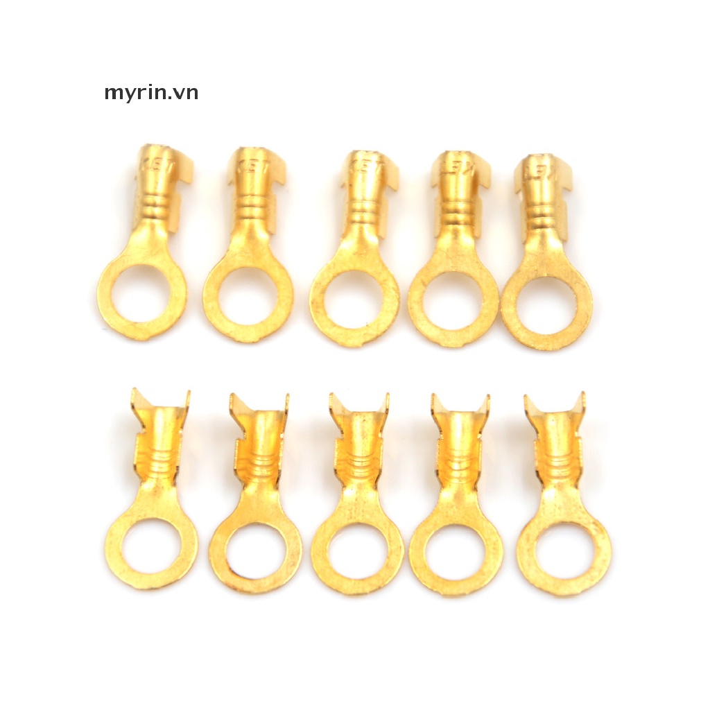 100 Đầu Nối Dây Điện Bằng Đồng Mạ Vàng 5.2mm