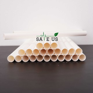 1000Ống hút giấy trắng - ống hút trân châu size 12x197mm (không bọc màn nhựa PE)