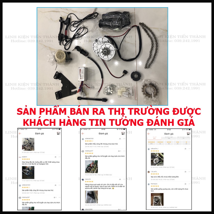 Bộ Kít Chuyên Chế Xe Đạp Thường Thành Xe Đạp Điện 24V250W Siêu Tiện Lợi
