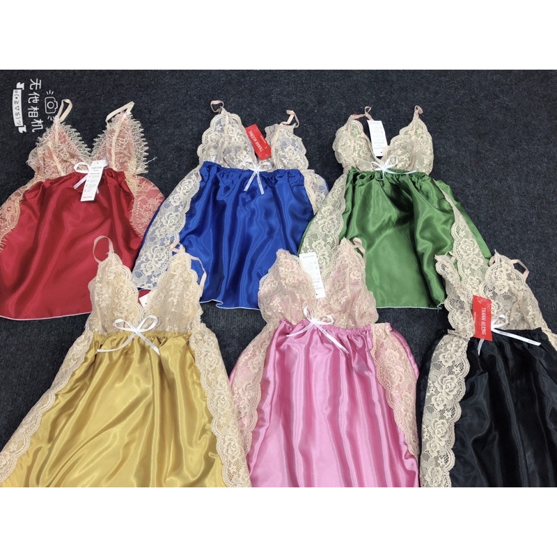 Đồ Ngủ Sexy Nữ- Đồ Ngủ Nữ Không Mút Phi Lụa Free Size 40-55kg