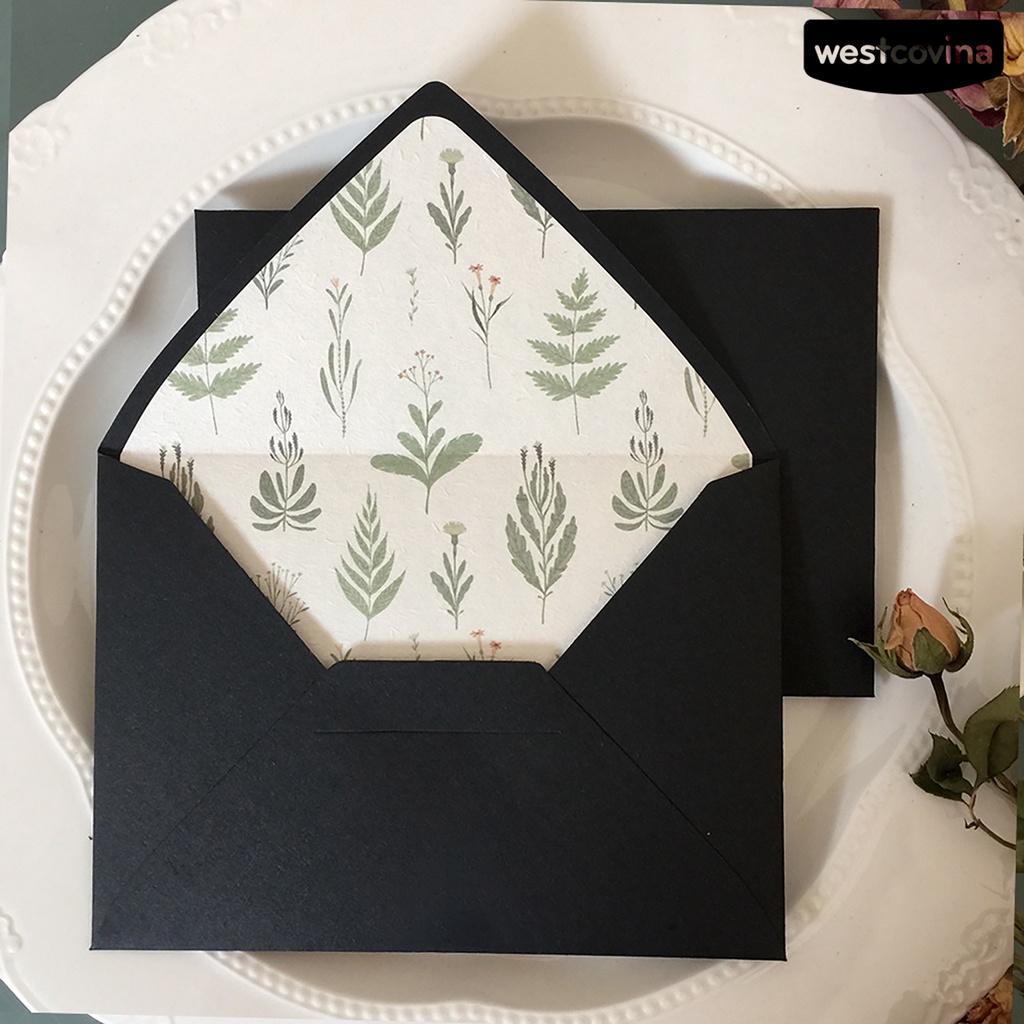 [Hot]✍Phong Bì Mini Màu Đen Hình Cây Cối Cổ Điển Dành Cho Bữa Tiệc